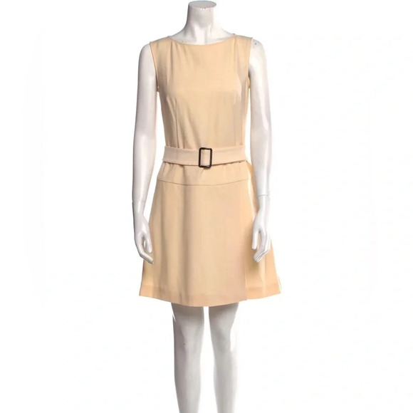 Dolce & Gabbana Virgin Wool Cream Mini Dress with belt Women Size 6 Medium IT 42 - Picture 2 of 11